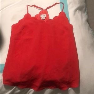 Red j crew tank top